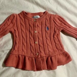 Ralph Lauren Pink Cable Knit Cardigan